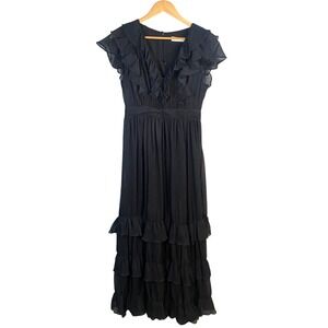 ASTR the Label Tiered Maxi Dress Womens Large Dark Coquette Romantic Whimsigoth